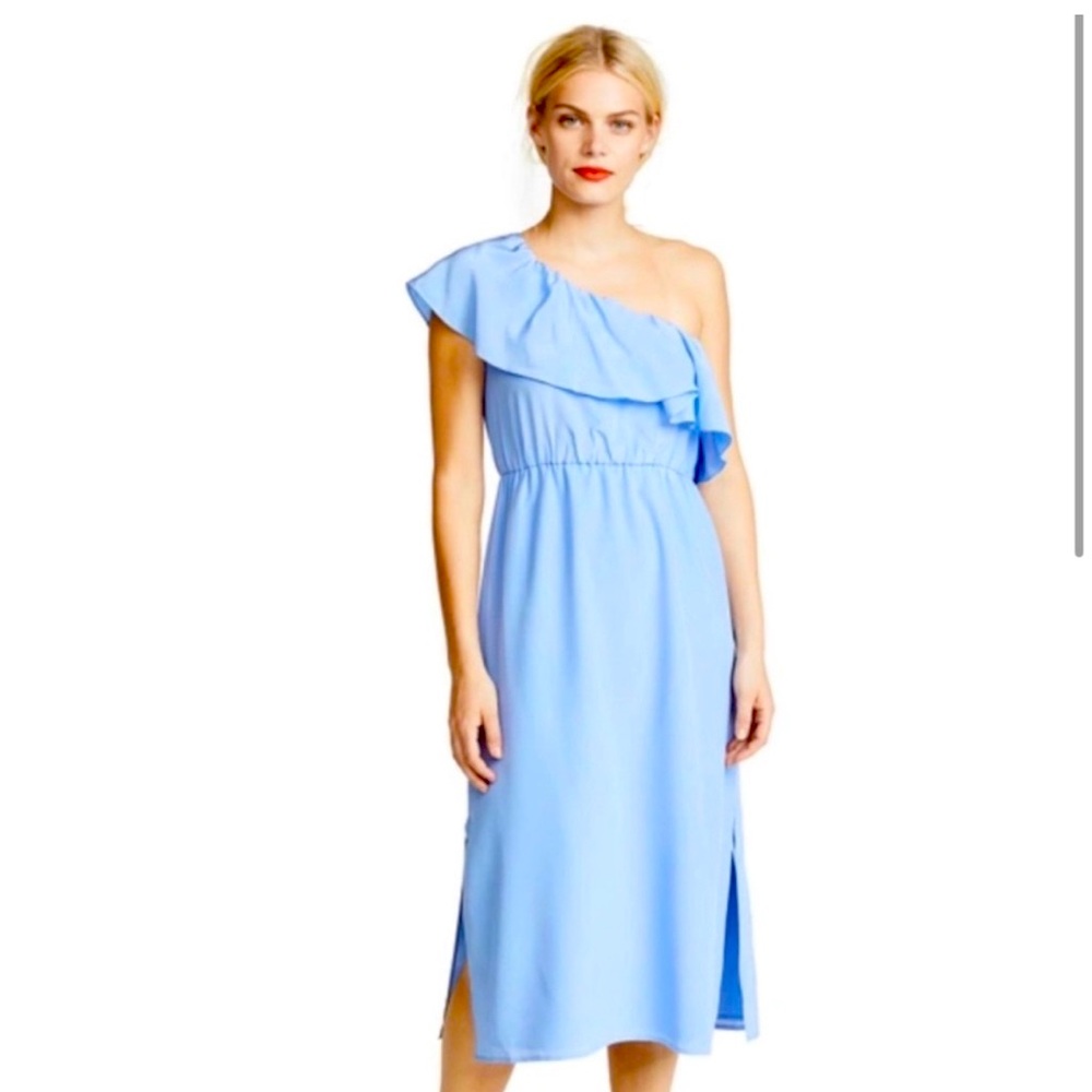 Club Monaco blue one shoulder dress size 6